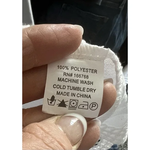 Ana & Rose White Black Embroidered Button Front V-Neck Top SP NEW - Picture 5 of 6